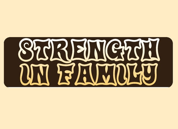JR438 Starshine Arts"Strength In Family" Mini Bumper Sticker