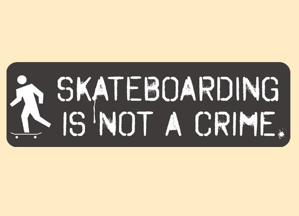 PC398 Starshine Arts "Skateboarding Not A Crime" Bumper Sticker