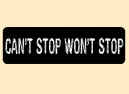 JR460 Starshine Arts"Can't Stop Won't Stop" Mini Bumper Sticker
