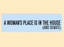JR461 Starshine Arts"A Womans Place" Mini Bumper Sticker