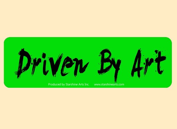 JR475 Starshine Arts"Driven By Art" Mini Bumper Sticker
