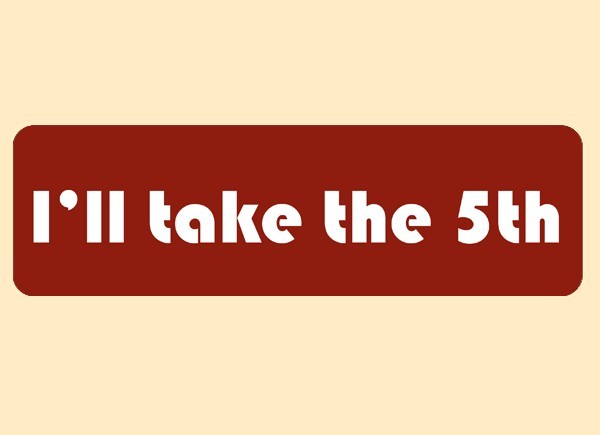 JR488 Starshine Arts"I'll Take The 5th" Mini Bumper Sticker