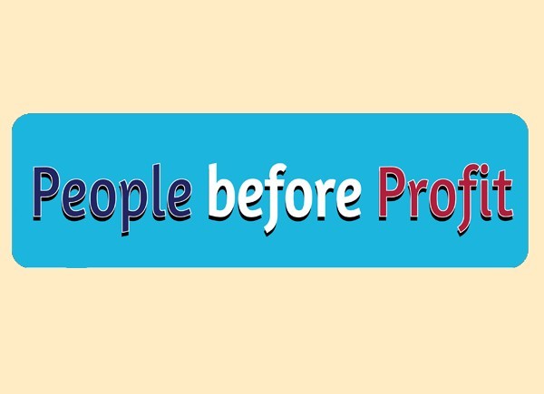 JR492 Starshine Arts"People Before Profit" Mini Bumper Sticker