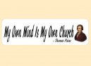 JR506 Starshine Arts"My Own Mind" Mini Bumper Sticker