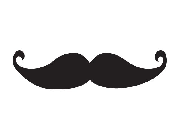 JR507 Starshine Arts"Mustache" Mini Bumper Sticker