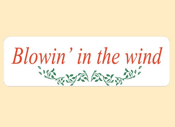 JR522 Starshine Arts"Blowin In The Wind" Mini Bumper Sticker