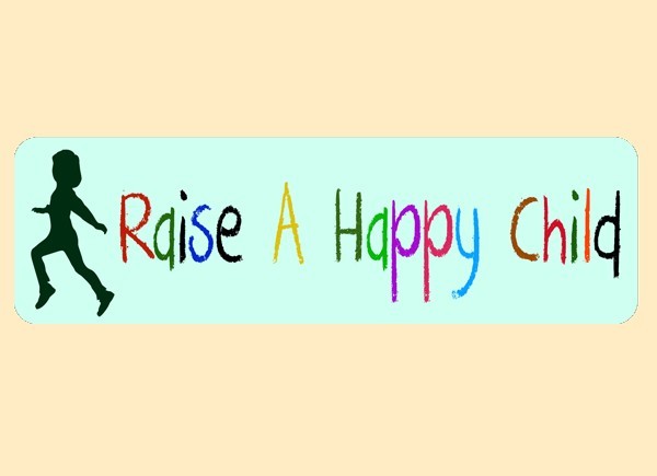 JR529 Starshine Arts"Raise A Happy Child" Mini Bumper Sticker