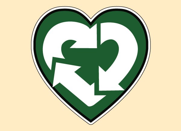 STAR248 4.5" "Recycle Love" Sticker