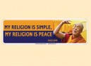 JR538 Starshine Arts "My Religion is Simple" Mini Bumper Sticker