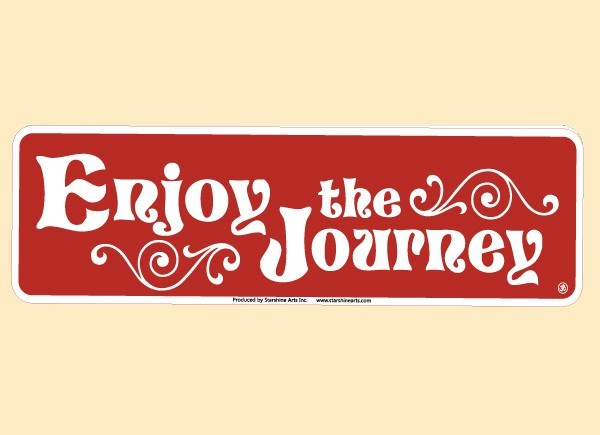 JR545 Starshine Arts "Enjoy The Journey" Mini Bumper Sticker