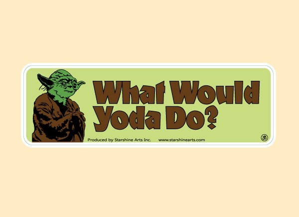 JR562 Starshine Arts "What Would Yoda Do" Mini Bumper Sticker