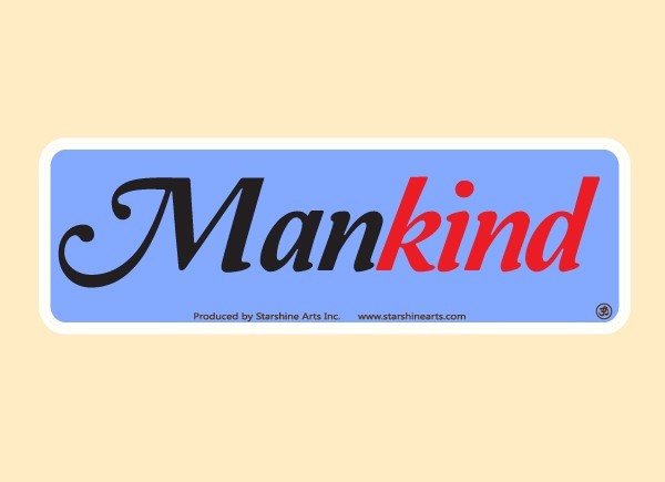 JR573 Starshine Arts "Mankind" Mini Bumper Sticker