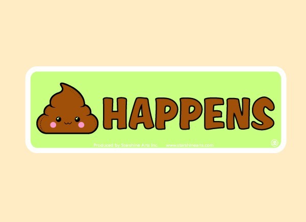 PC484 Starshine Arts "Poop Happens" Bumper Sticker