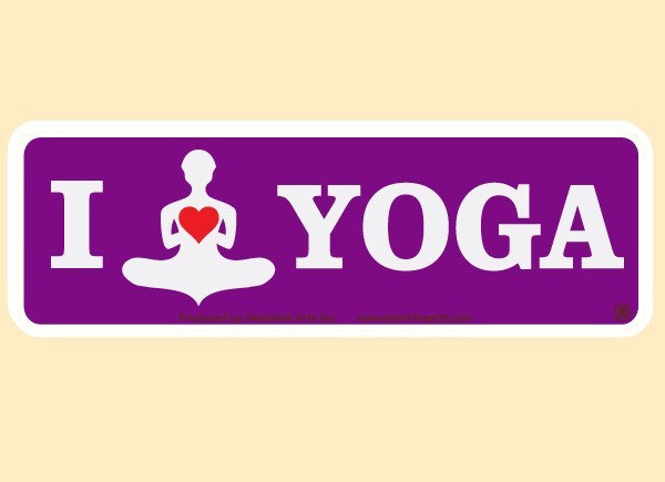 JR570 Starshine Arts "I Heart Yoga" Mini Bumper Sticker