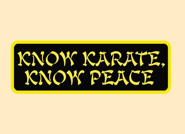 JR555 Starshine Arts "Know Karate Know Peace" Mini Bumper Sticker