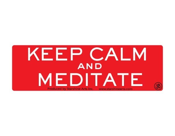 JR588 Starshine Arts "Keep Calm Meditate" Mini Bumper Sticker