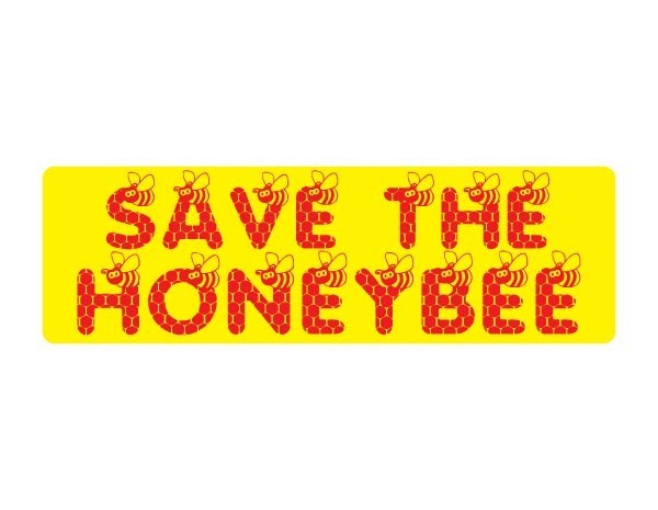 JR584 Starshine Arts "Save The Honeybee" Mini Bumper Sticker