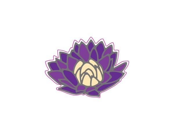 SKY942 Starshine Arts 3" Purple Lotus"  Sticker