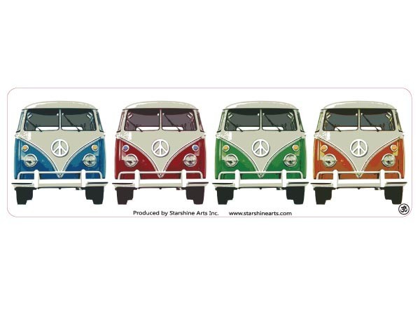 JR592 Starshine Arts ""Peace Vans Mini Bumper Sticker