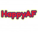 JR643  Starshine Arts "HappyAF"  Mini Bumper Sticker