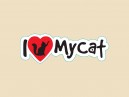 JR622  Starshine Arts "I Love My Cat"  Mini Bumper Sticker