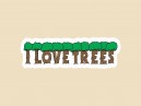 JR656  Starshine Arts "I Love Trees"  Mini Bumper Sticker