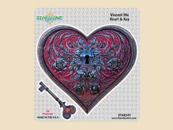 STAR349 4.5" "Heart & Key" Sticker