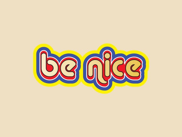 JR658  Starshine Arts "Be Nice"  Mini Bumper Sticker