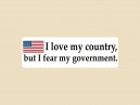 JR679  Starshine Arts "Fear My Government"  Mini Bumper Sticker