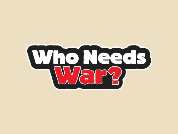 JR683  Starshine Arts "Who Needs War" Mini Bumper Sticker