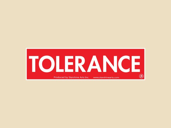 JR685  Starshine Arts "Tolerance"  Mini Bumper Sticker