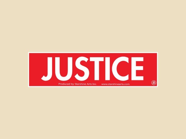 JR688  Starshine Arts "Justice"  Mini Bumper Sticker