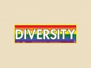 JR690  Starshine Arts "Diversity Flag"  Mini Bumper Sticker