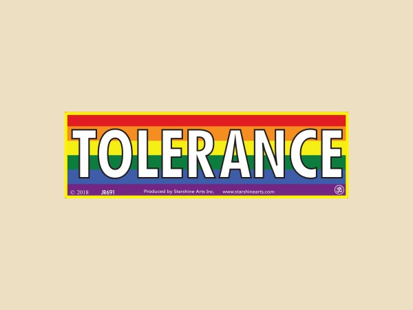 JR691  Starshine Arts "Tolerance Flag"  Mini Bumper Sticker