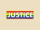 JR692  Starshine Arts "Justice Flag"  Mini Bumper Sticker