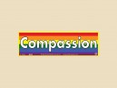 JR693  Starshine Arts "Compassion Flag"  Mini Bumper Sticker