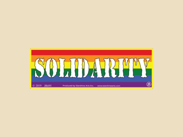 JR695  Starshine Arts "Solidarity Flag"  Mini Bumper Sticker