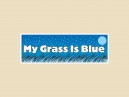 JR706  Starshine Arts "My Grass Is Blue"  Mini Bumper Sticker