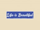 JR709  Starshine Arts "Life Is Beautiful"  Mini Bumper Sticker