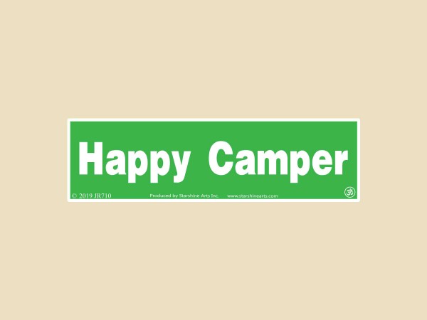 JR710  Starshine Arts "Happy Camper"  Mini Bumper Sticker