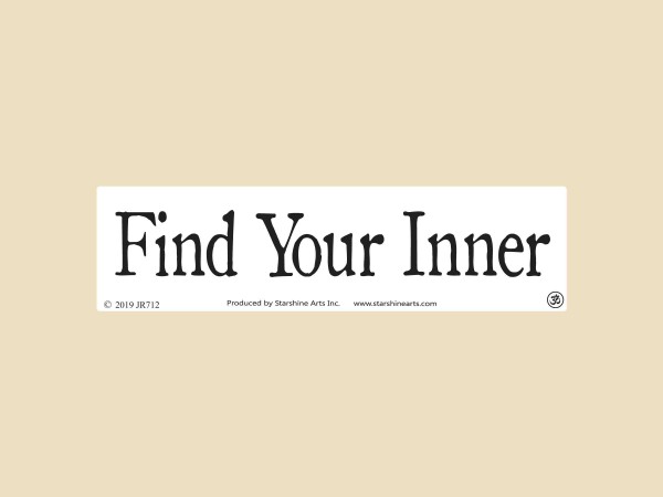 JR712  Starshine Arts "Find Your Inner"  Mini Bumper Sticker