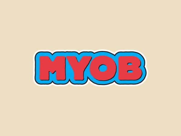 JR713  Starshine Arts "MYOB" Mini Bumper Sticker