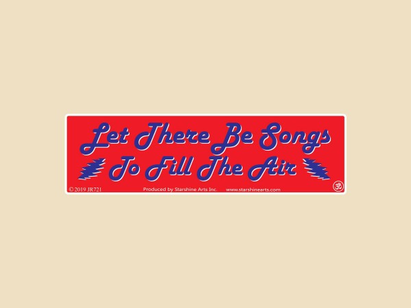 JR721  Starshine Arts "Let There Be Songs To Fill The Air" Mini Bumper Laptop Sticker