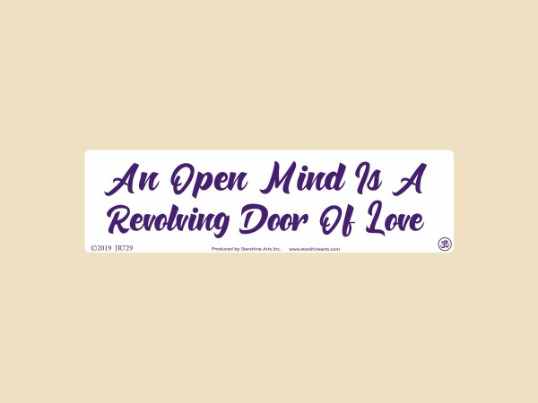 JR729 Starshine Arts "An Open Mind Revolving Door Of Love " Mini Bumper Laptop Sticker