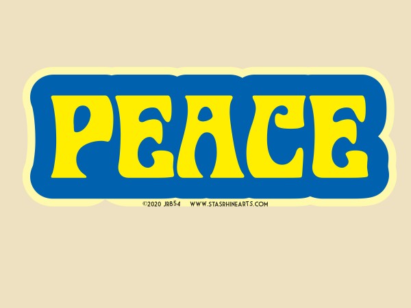 JR854 Starshine Arts "Ukraine Peace" Mini Bumper Laptop Sticker