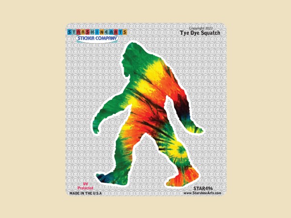 STAR496 4.5" Tye Dye Sasquatch" Sticker