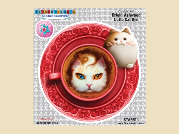 STAR513 4.5"  "Yellow Latte Cat" Sticker