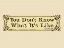 JR859 Starshine Arts "You Don't Know What It's Like" Mini Bumper Laptop Sticker