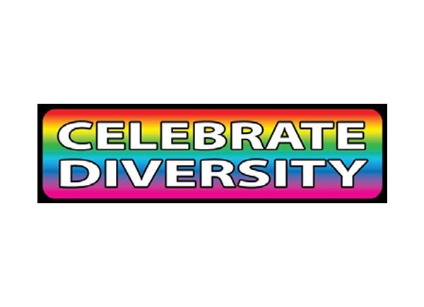 JR25 Starshine Arts "Celebrate Diversity" Mini Bumper Sticker