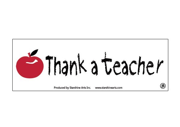 JR368 Starshine Arts "Thank a Teacher" Mini Bumper Sticker